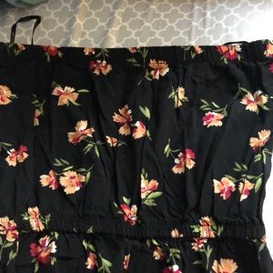strapless romper with pockets
